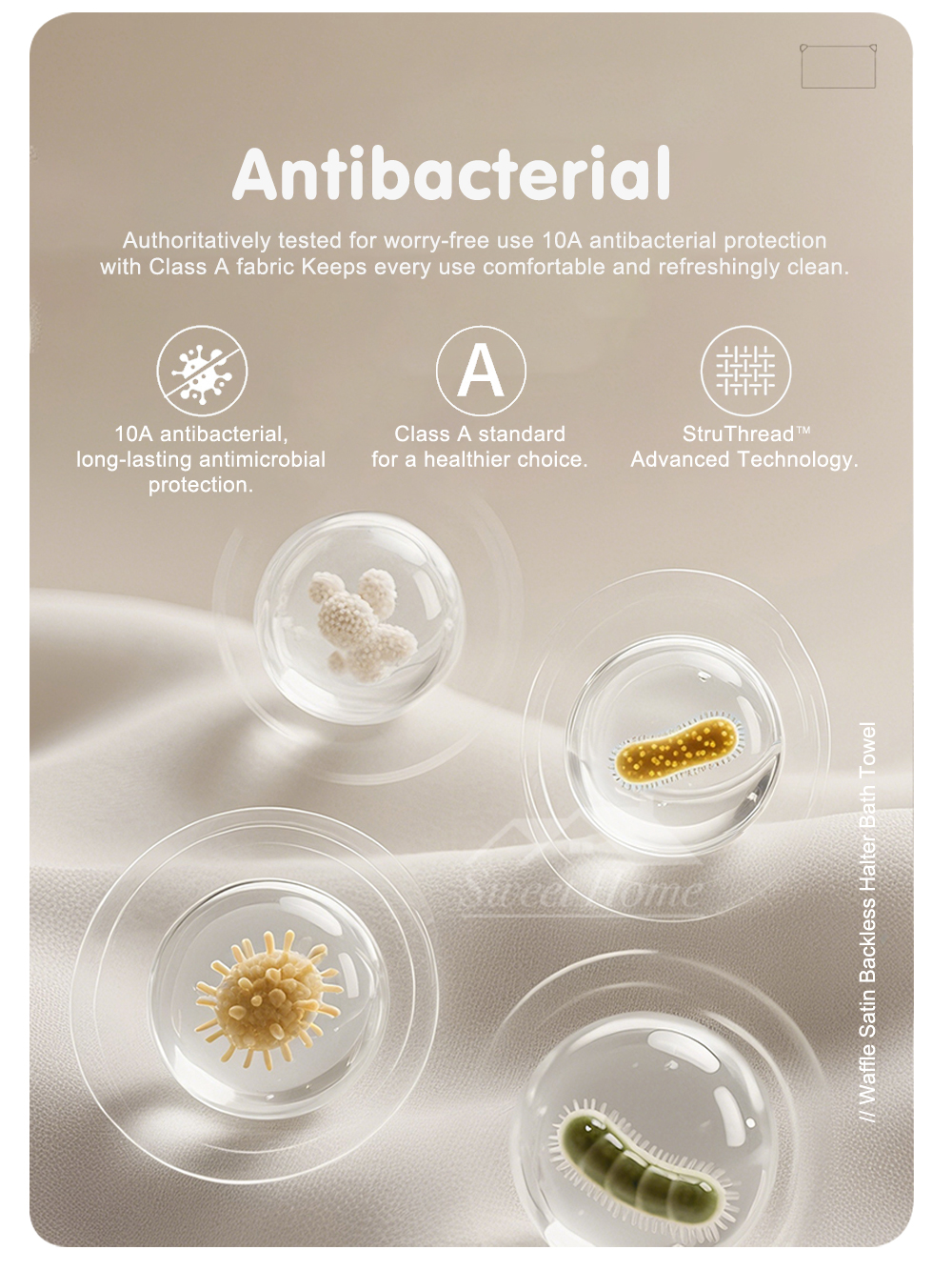 Waffle Satin Backless Halter Bath Towel-7